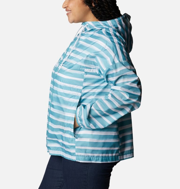 Columbia Flash Challenger Novelty Windbreaker Jakke Dame Stripete | Plus Size 63270C